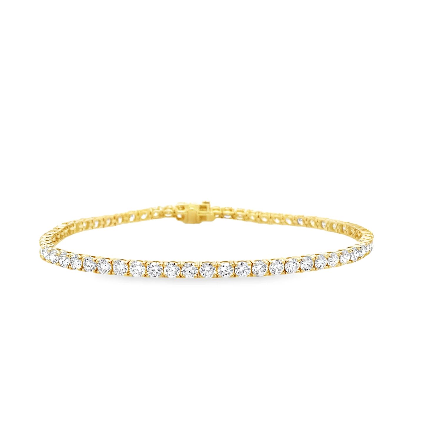 14k Yellow Gold 2.09ctw Lab Grown Diamond Tennis Bracelet Sz 7