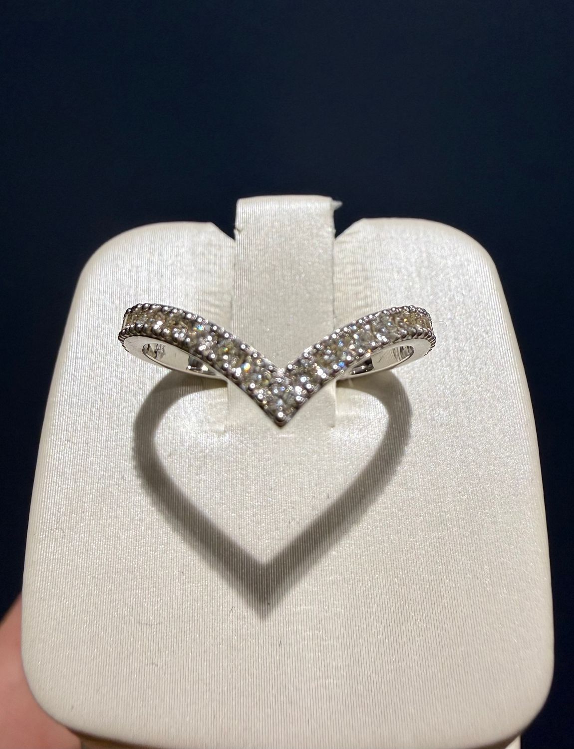 14k White Gold Chevron Diamond Band .30ctw