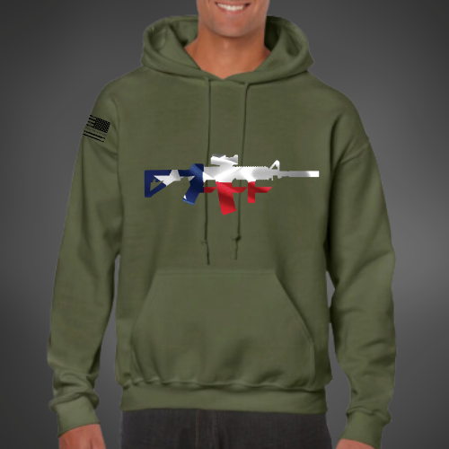 TEXAS FLAG HOODIE MILITARY GREEN