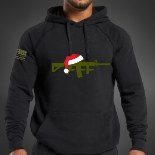 SANTA HAT HOODIE BLACK