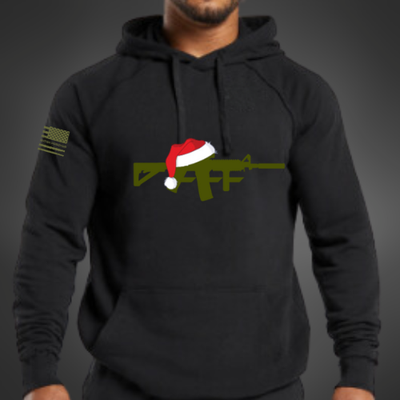 SANTA HAT HOODIE BLACK