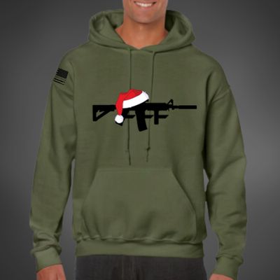SANTA HAT HOODIE MILITARY GREEN