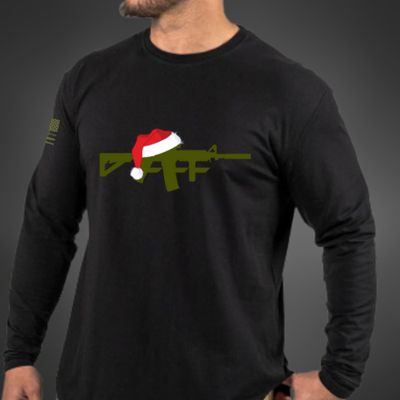 SANTA HAT LONG SLEEVE BLACK