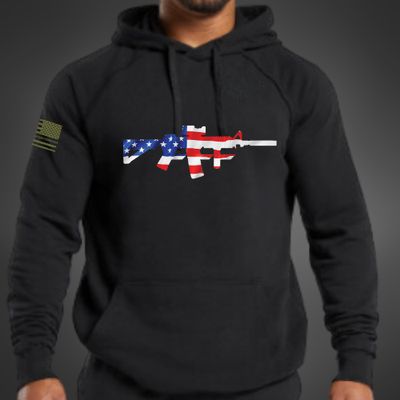 AMERICAN FLAG HOODIE BLACK