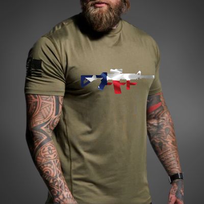 TEXAS FLAG TSHIRT MILITARY GREEN