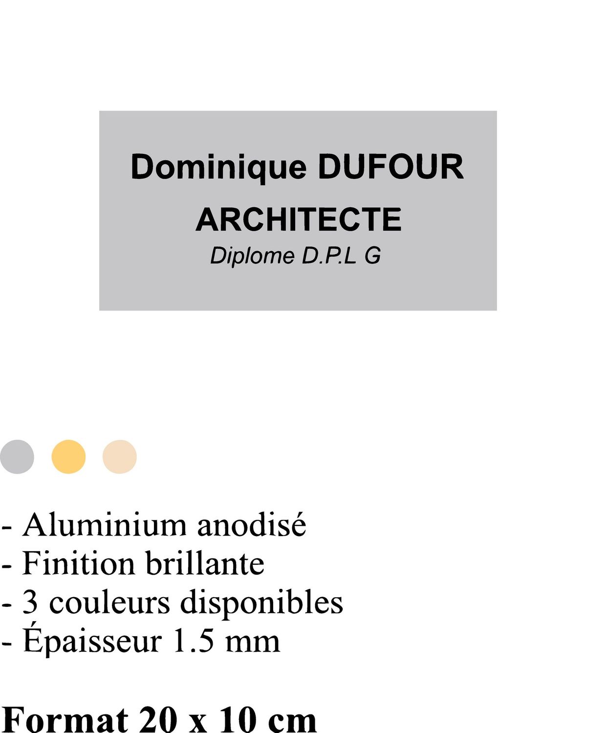 Plaque aluminium anodisée brillante à partir de