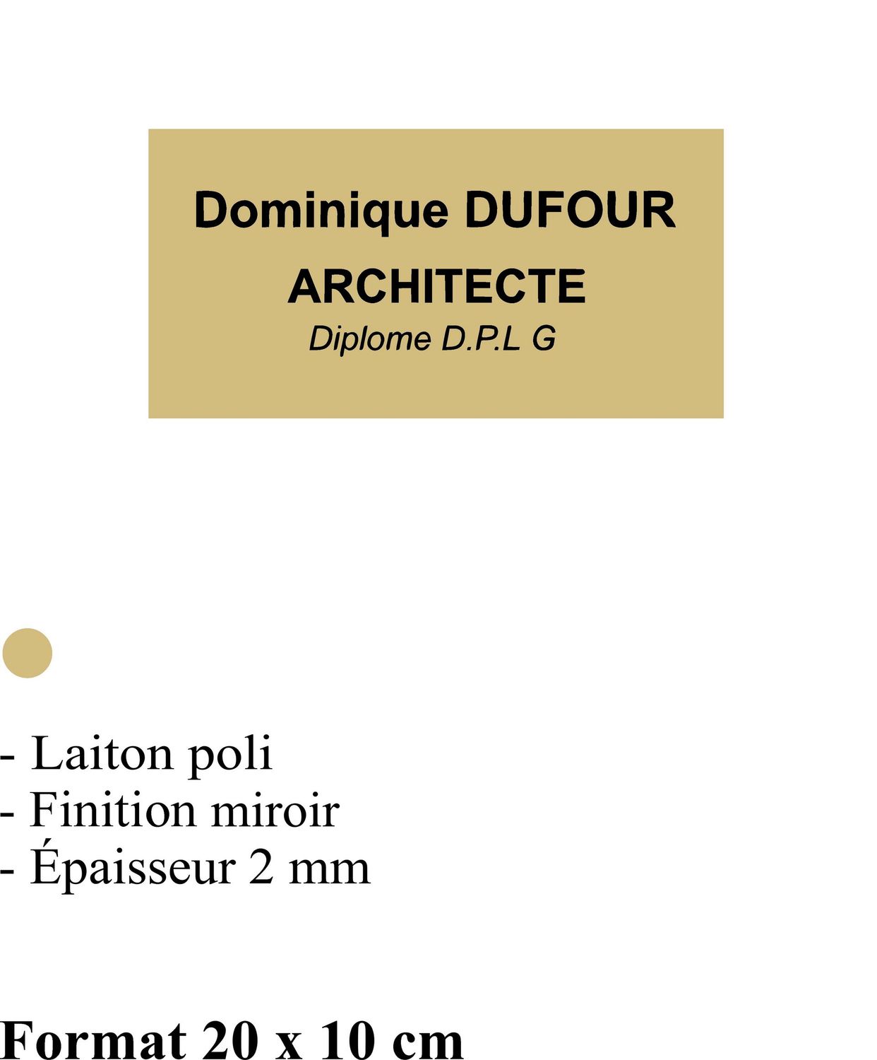 Plaque laiton poli miroir à partir de
