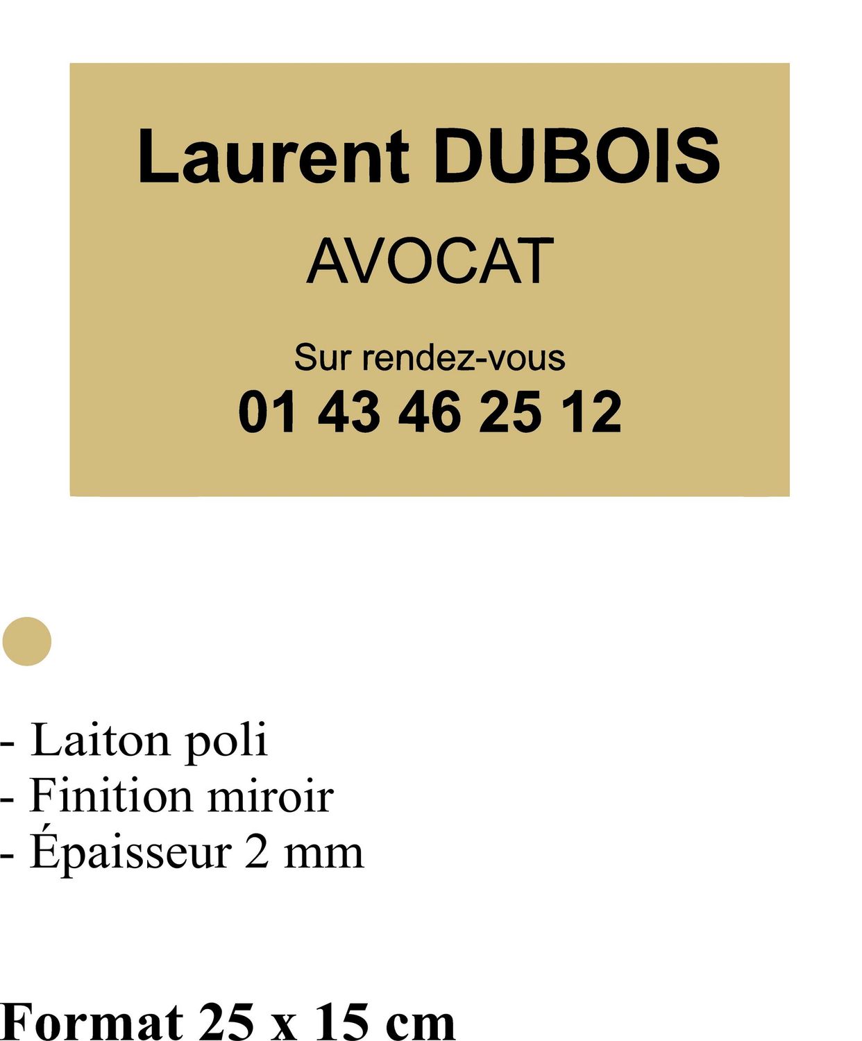 Plaque laiton poli miroir à partir de