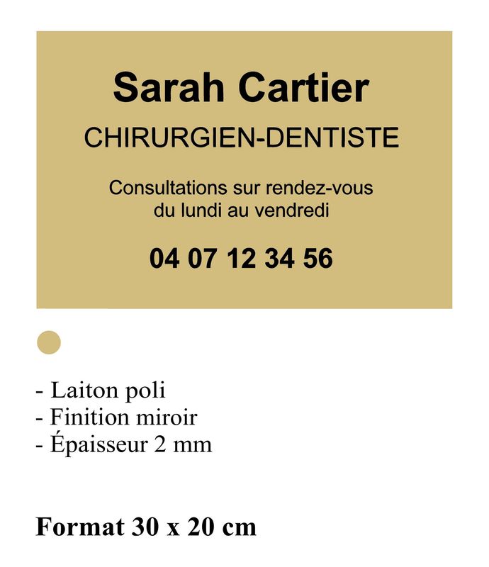 Plaque laiton poli miroir à partir de