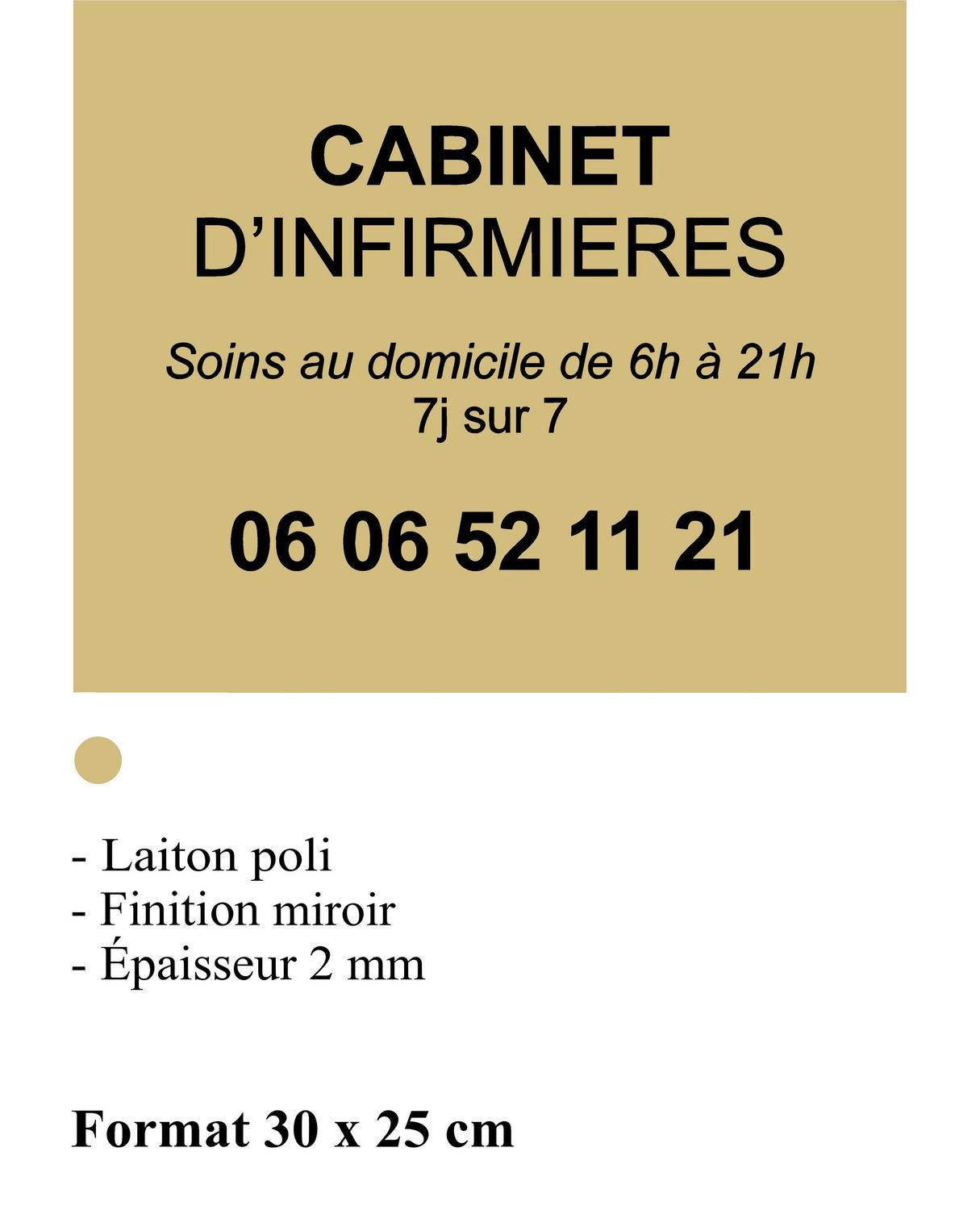 Plaque laiton poli miroir à partir de