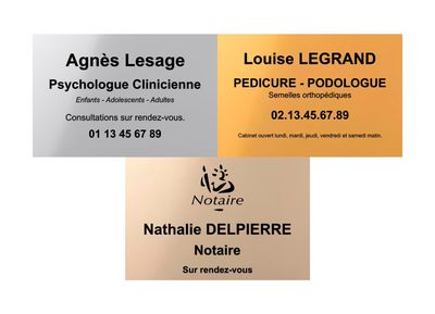 PLAQUES PROFESSIONNELLES