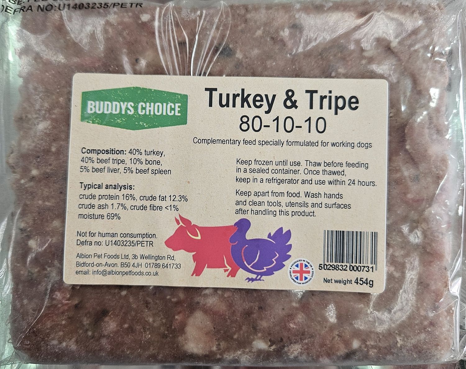 Buddys Choice Turkey &amp; Tripe 454g