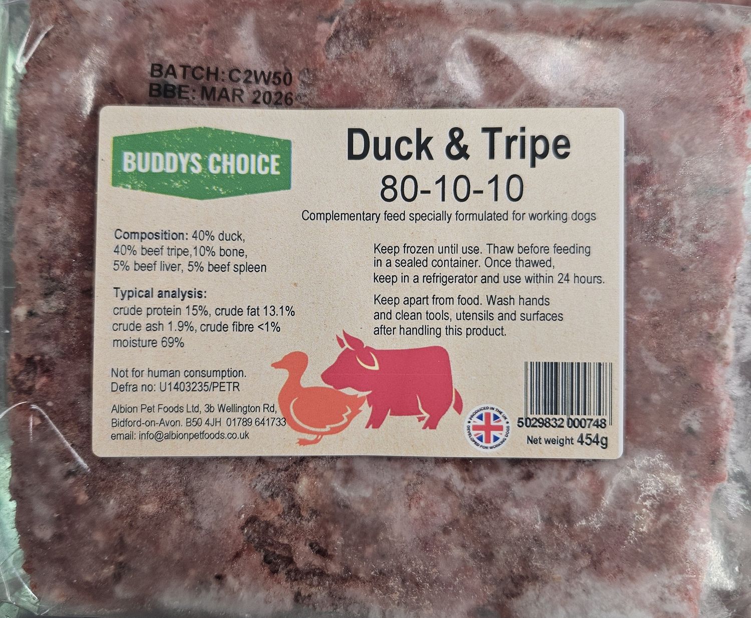 Buddys Choice Duck &amp; Tripe 454g