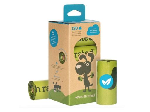 Earth Rated Dog Poo Bags, 120 Extra Thick and Strong Biodegradable Poo Bags for Dogs, Guaranteed Leak-proof, Unscented, 8 Rolls, 15 Doggy Bags per Rol