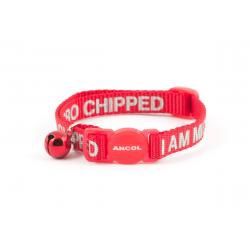 Ancol Cat Collar Alert "I Am Micro Chipped" Red