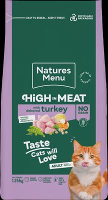 Natures Menu High In Meat Turkey For Cats 1.25kg
