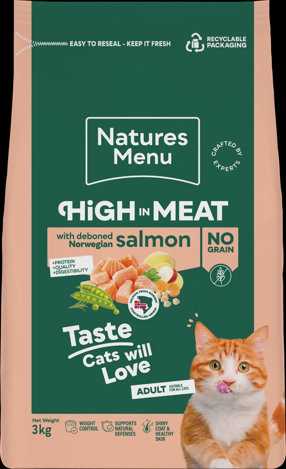Natures Menu High In Meat Salmon For Cats 3kg