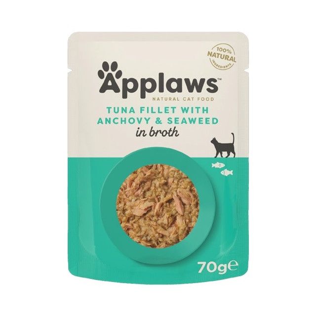 Applaws Cat Pouch Tuna Fillet And Whole Anchovy 70g