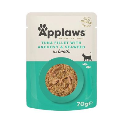 Applaws Cat Pouch Tuna Fillet And Whole Anchovy 70g