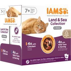 Iams Land &amp; Sea Collection In Gravy Senior 7+ 8x85g