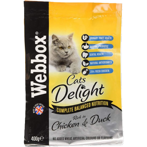Webbox Cats Delight Dry Chicken &amp; Duck 400g