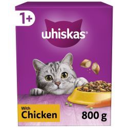 Whiskas 1+ Chicken Adult Dry Cat Food, 800G