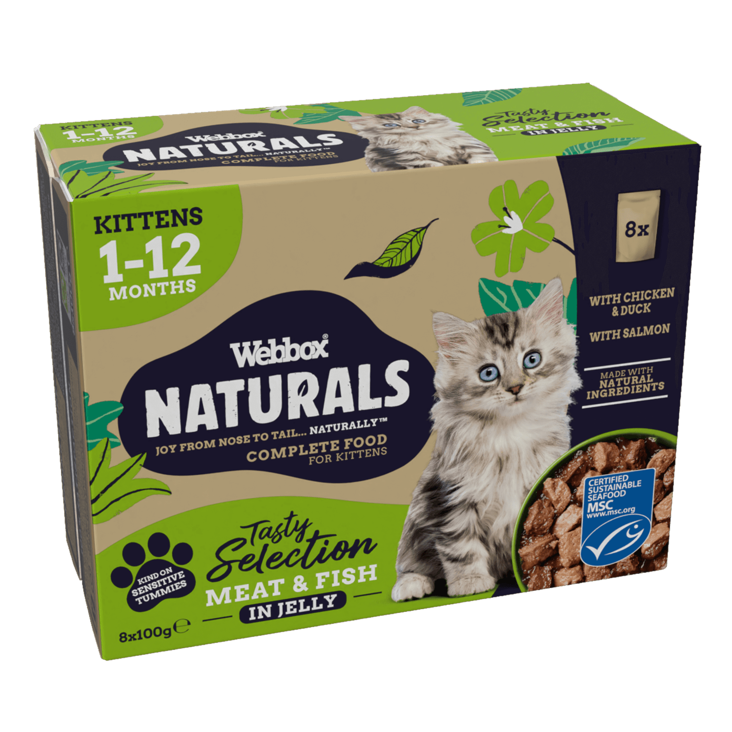 Webbox Naturals Kitten Mixed In Jelly 8X100g