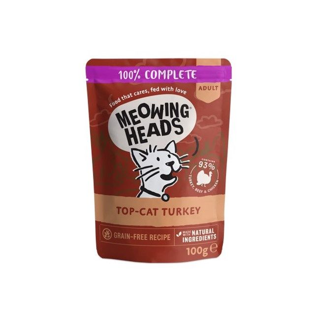 Meowing Heads Top Cat Turkey 100g