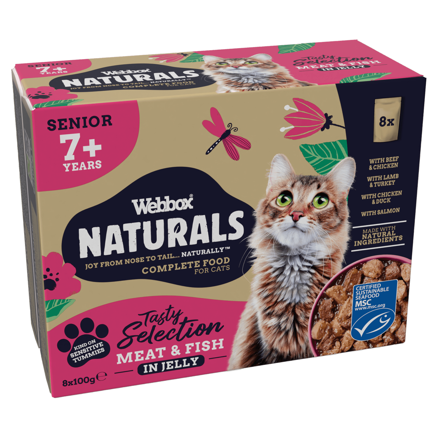Webbox Naturals Cat Senior 7+ Mix In Jelly 8x100g