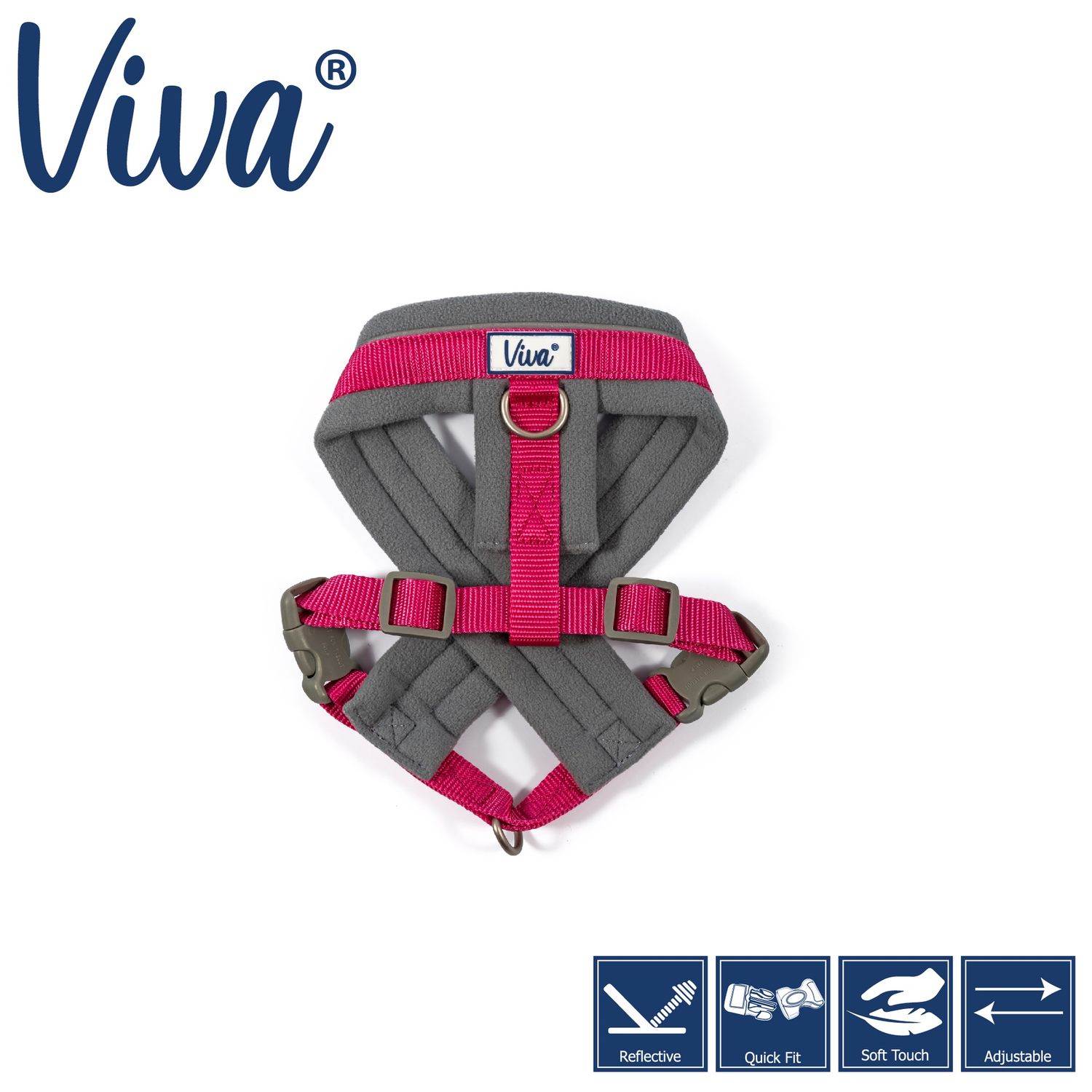 Viva Padded Harness Pink M 41-53cm