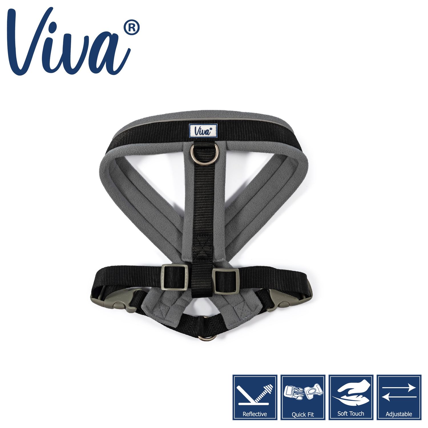 Viva Padded Harness Black L 52-71cm