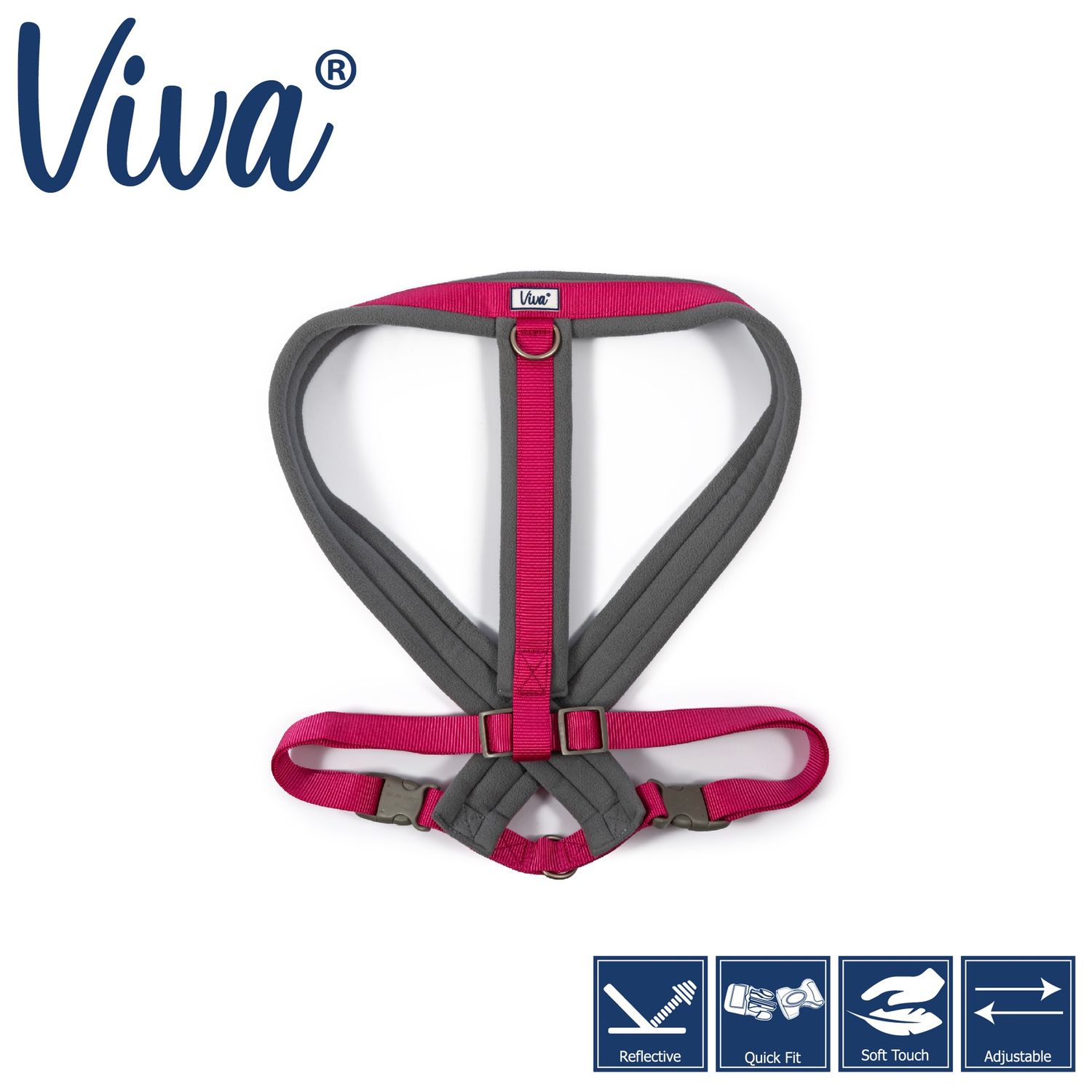 Viva Padded Harness Pink XL 70-98cm