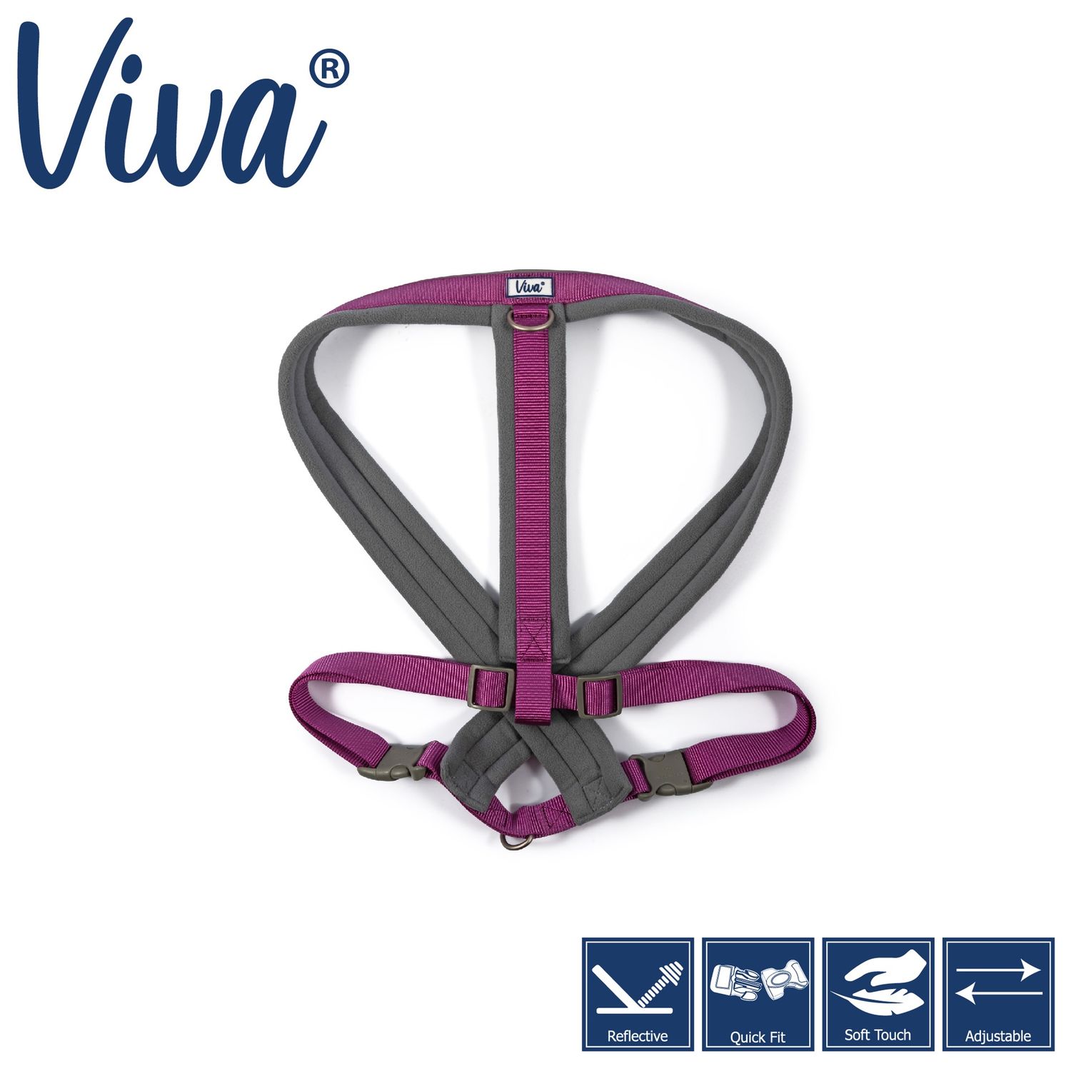 Viva Padded Harness Purple XL 70-98cm