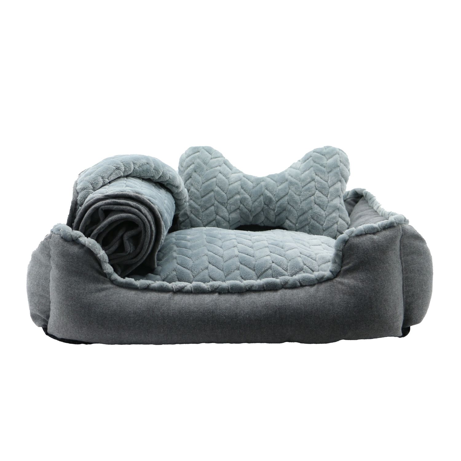 Ancol &#39;Made From&#39; Dog Bed Set 60cm x 50cm - Grey
