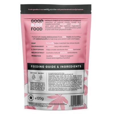 Pooch &amp; Mutt Turkey &amp; Hemp Meaty Calming Treats 120G