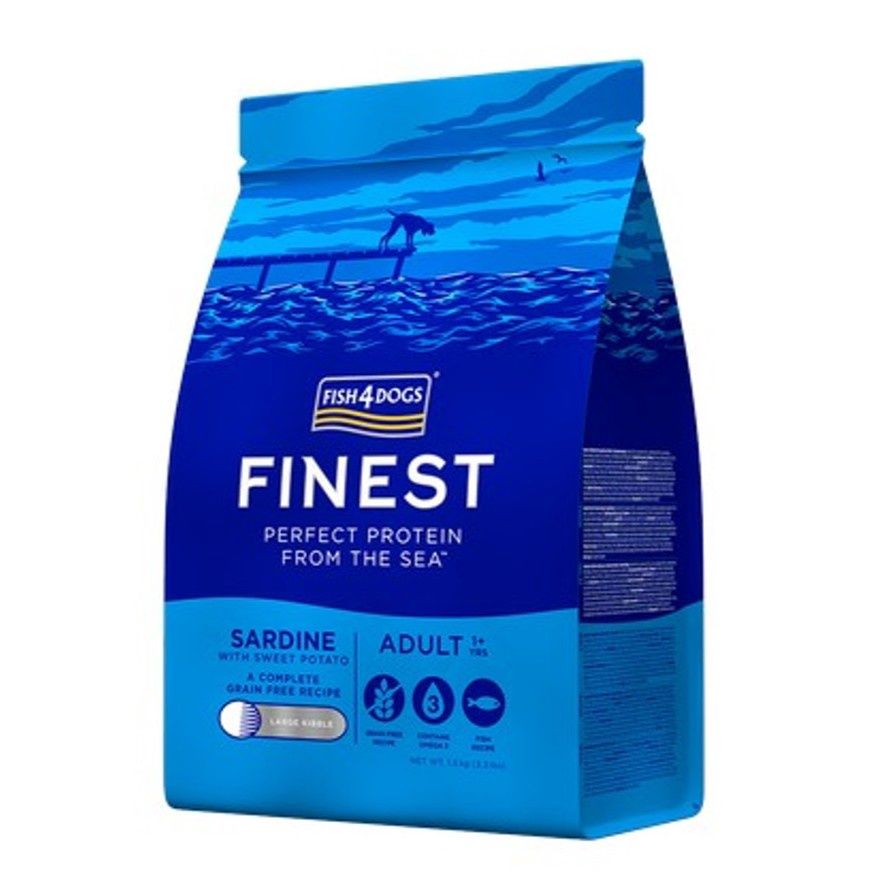 Fish4Dogs Finest Adult Sardine With Sweet Potato (Large Kibble) 1.5kg