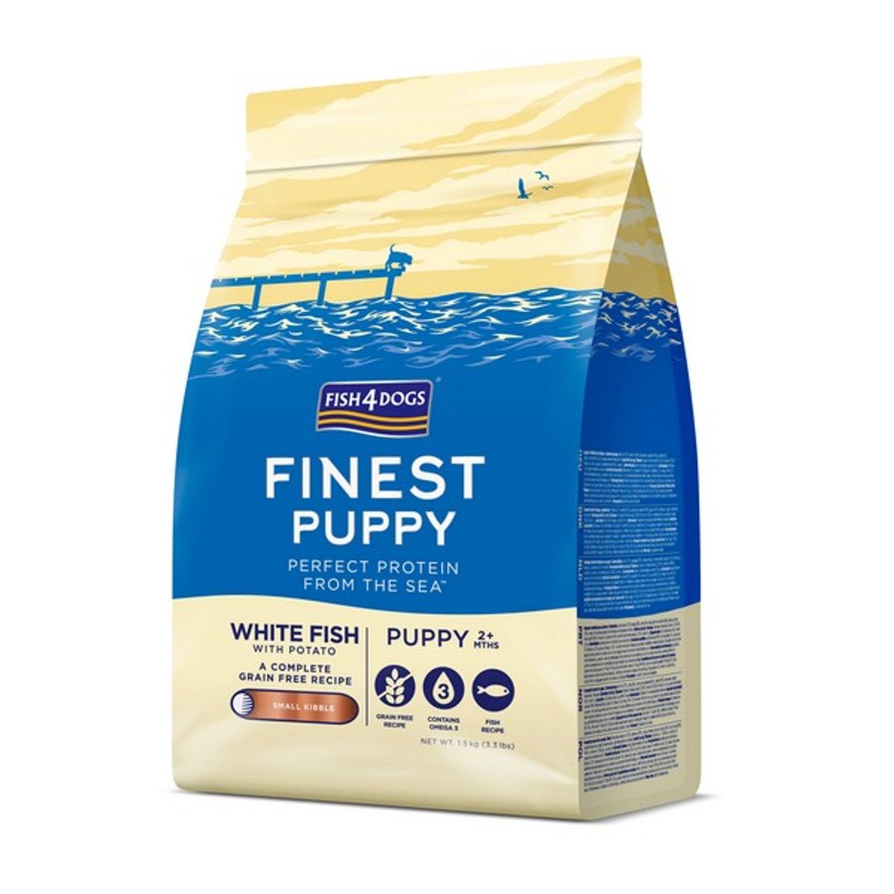 Fish4Dogs Finest Puppy White Fish With Potato (Small Kibble) 1.5kg