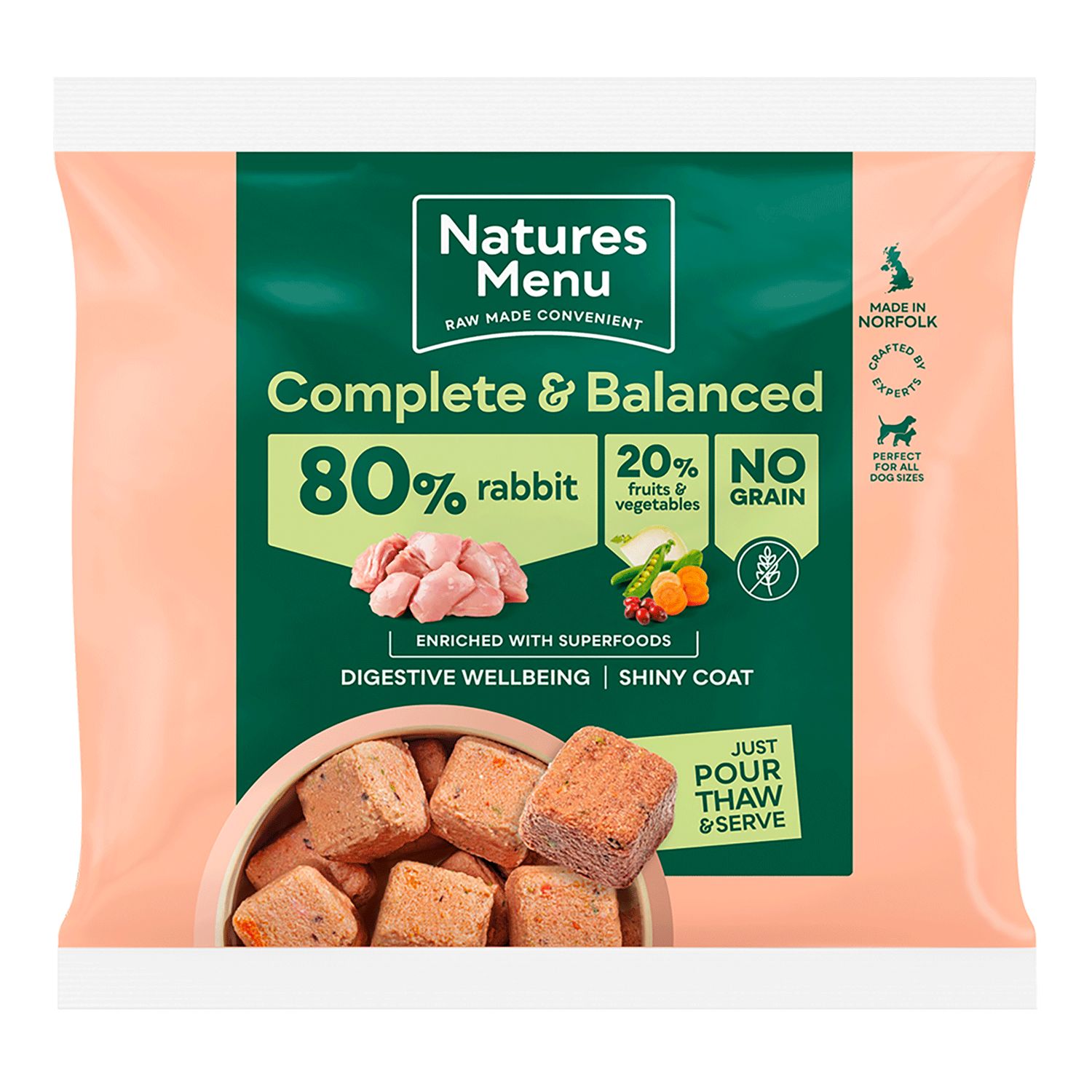 Natures Menu 80/20 Nuggets - Rabbit &amp; Turkey 1kg
