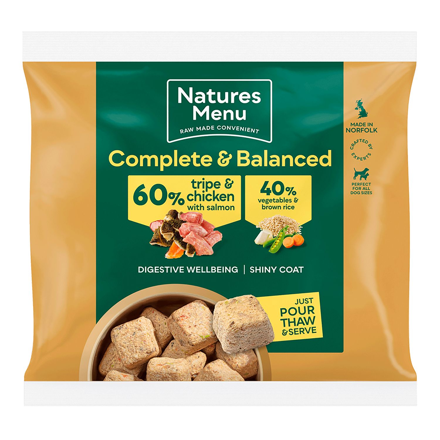 Natures Menu Nuggets - 60% Chicken &amp; Tripe Nuggets 1kg