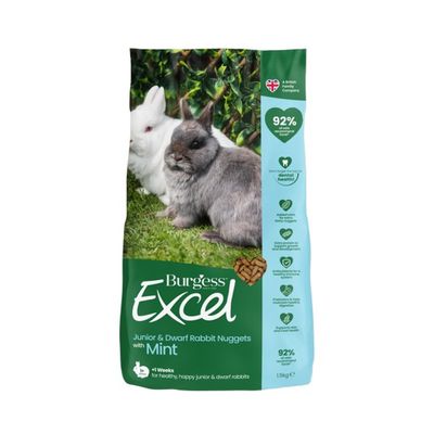 Burgess Excel Junior &amp; Dwarf Rabbit Nuggets With Mint 1.5kg