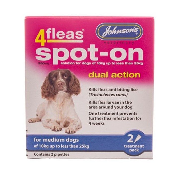 JVP 4 Fleas Spot On Medium Dog 250mg