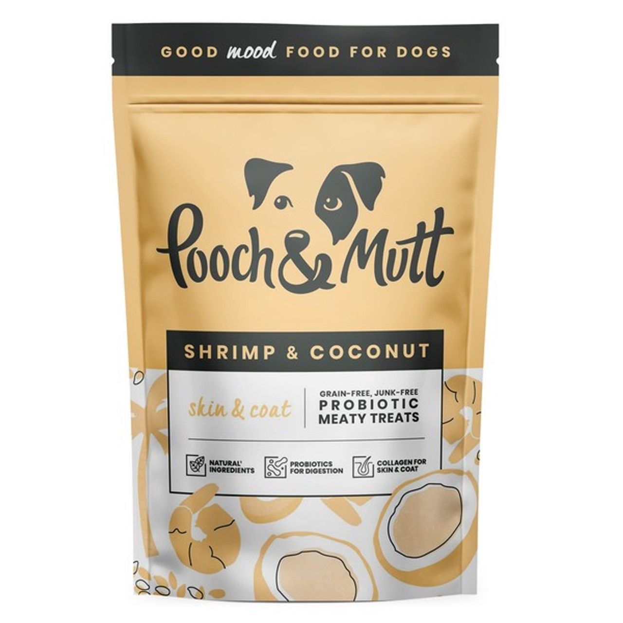 Pooch &amp; Mutt Shrimp &amp; Coconut Meaty Skin &amp; Coat Treats 120g