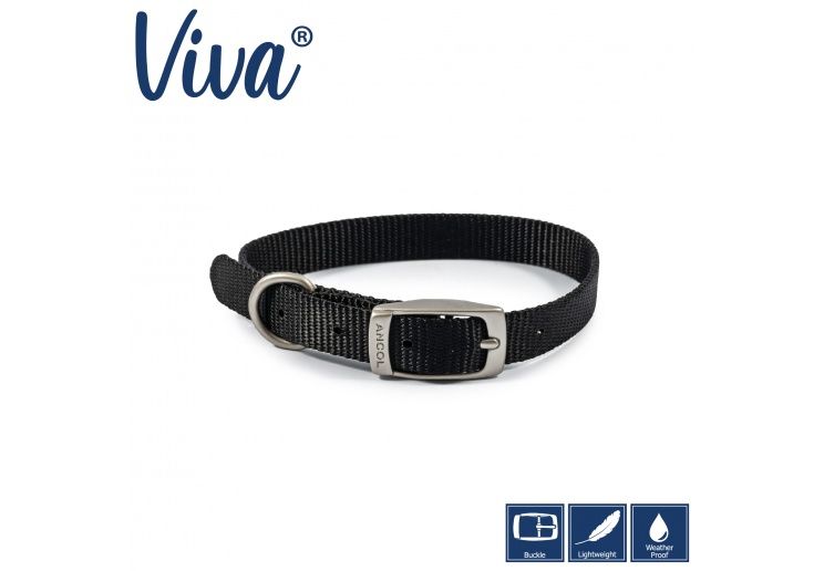 Ancol Viva Collar Black 28-36cm Size 3