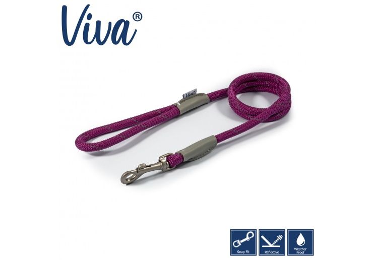 Ancol Viva Rope Lead Reflective Purple 1.07mx10mm
