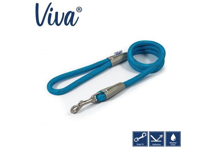 Ancol Viva Rope Lead Reflective Blue 1.07mx12mm
