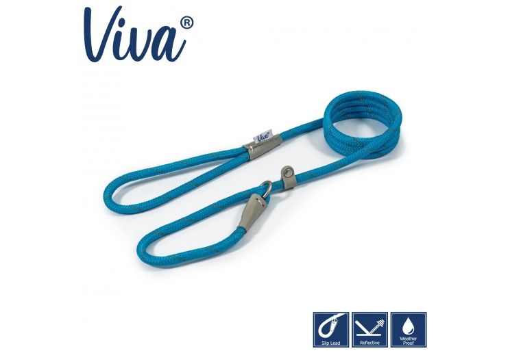 Ancol Viva Rope Slip Reflective Blue 1.5mx8mm