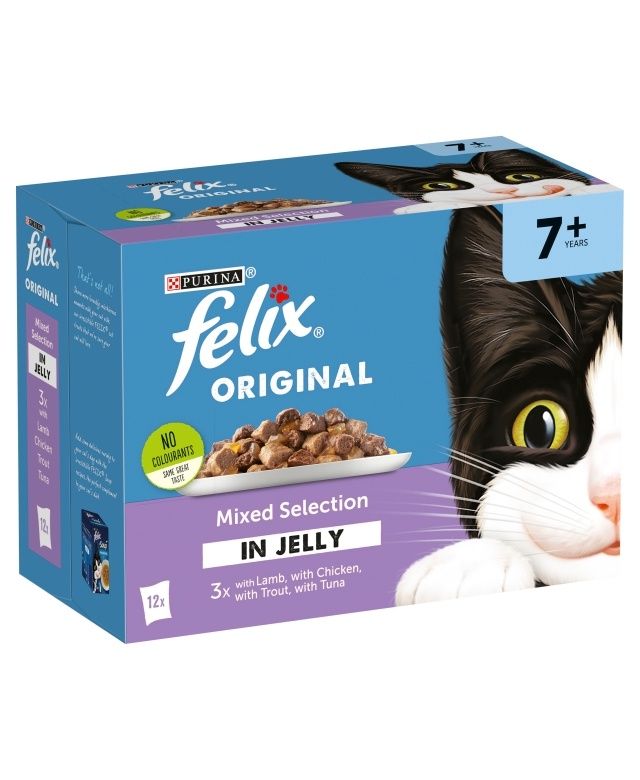Felix Senior Meat &amp; Fish In Jelly Selection 12 X 100g