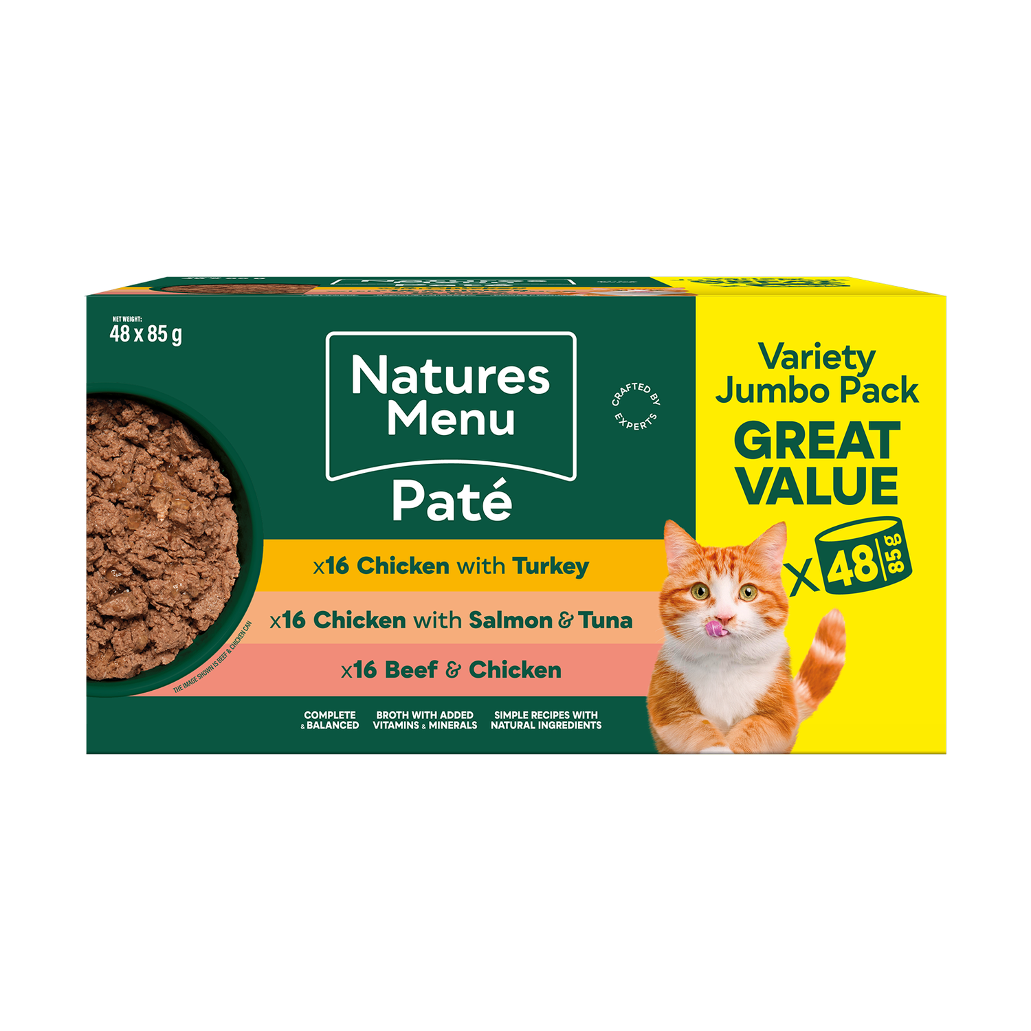 Natures Menu Cat Pate Variety Multipack Can 48x85g