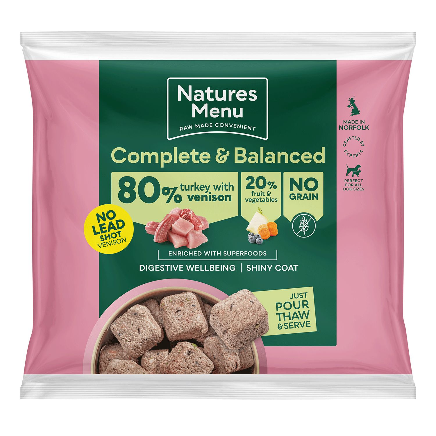 Natures Menu 80% Turkey With Venison 1kg