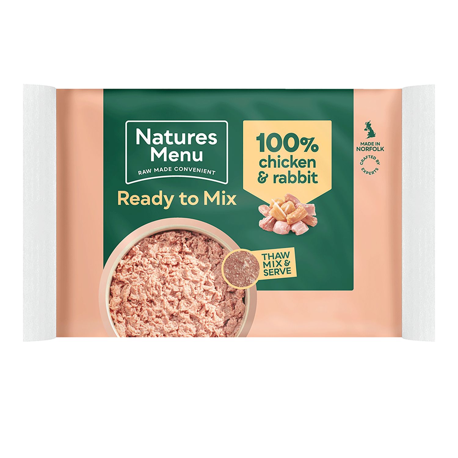 Natures Menu Block - 100% Chicken &amp; Rabbit 400g